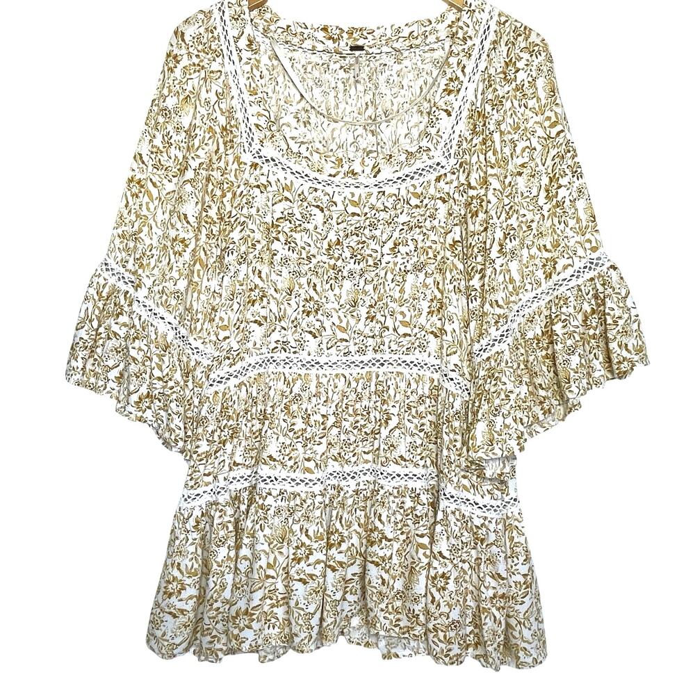 FREE PEOPLE Women’s Talk About It Tunic Top Mini Dress Medium - Picture 2 of 4